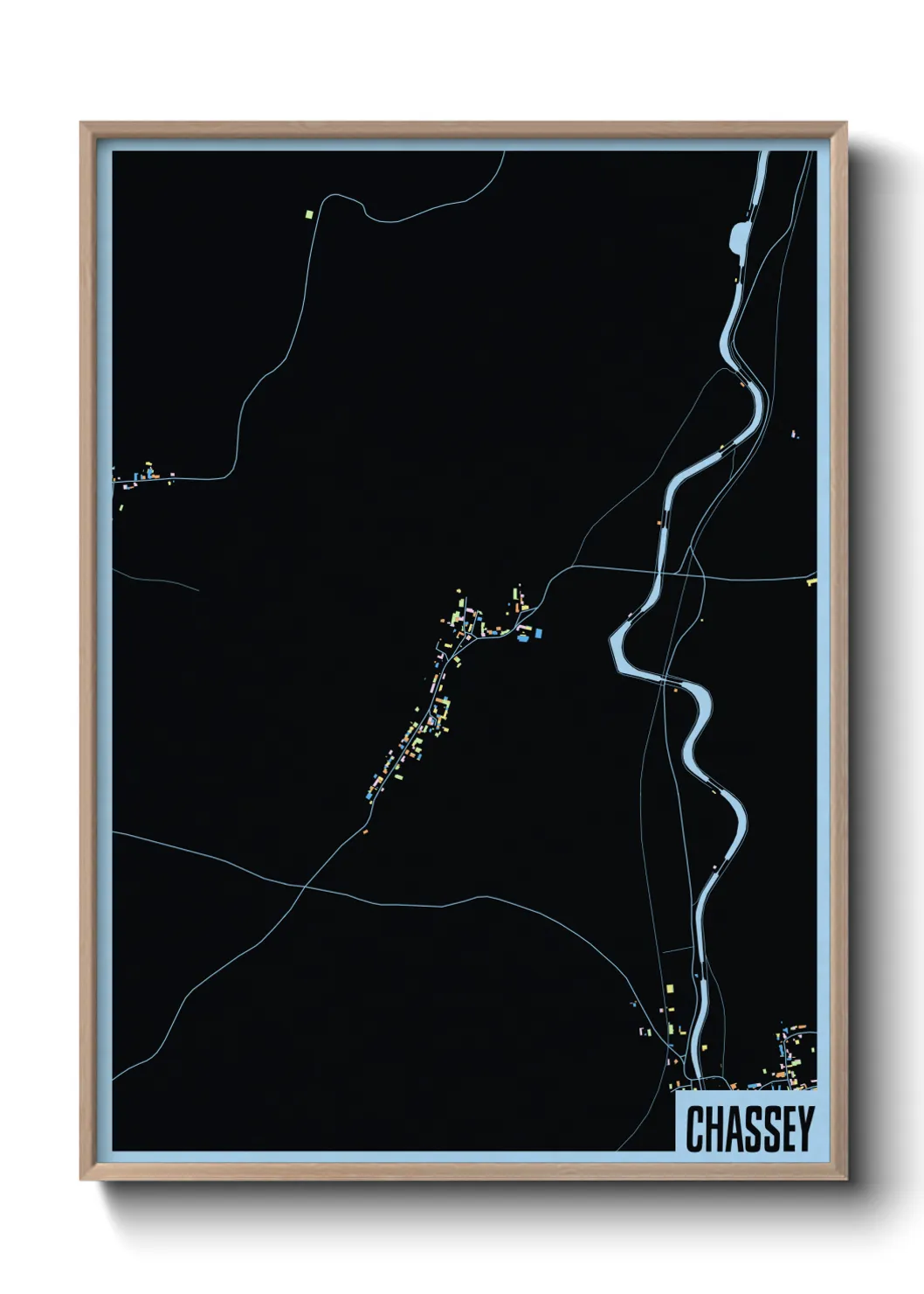 Une affiche de carte sur Chassey