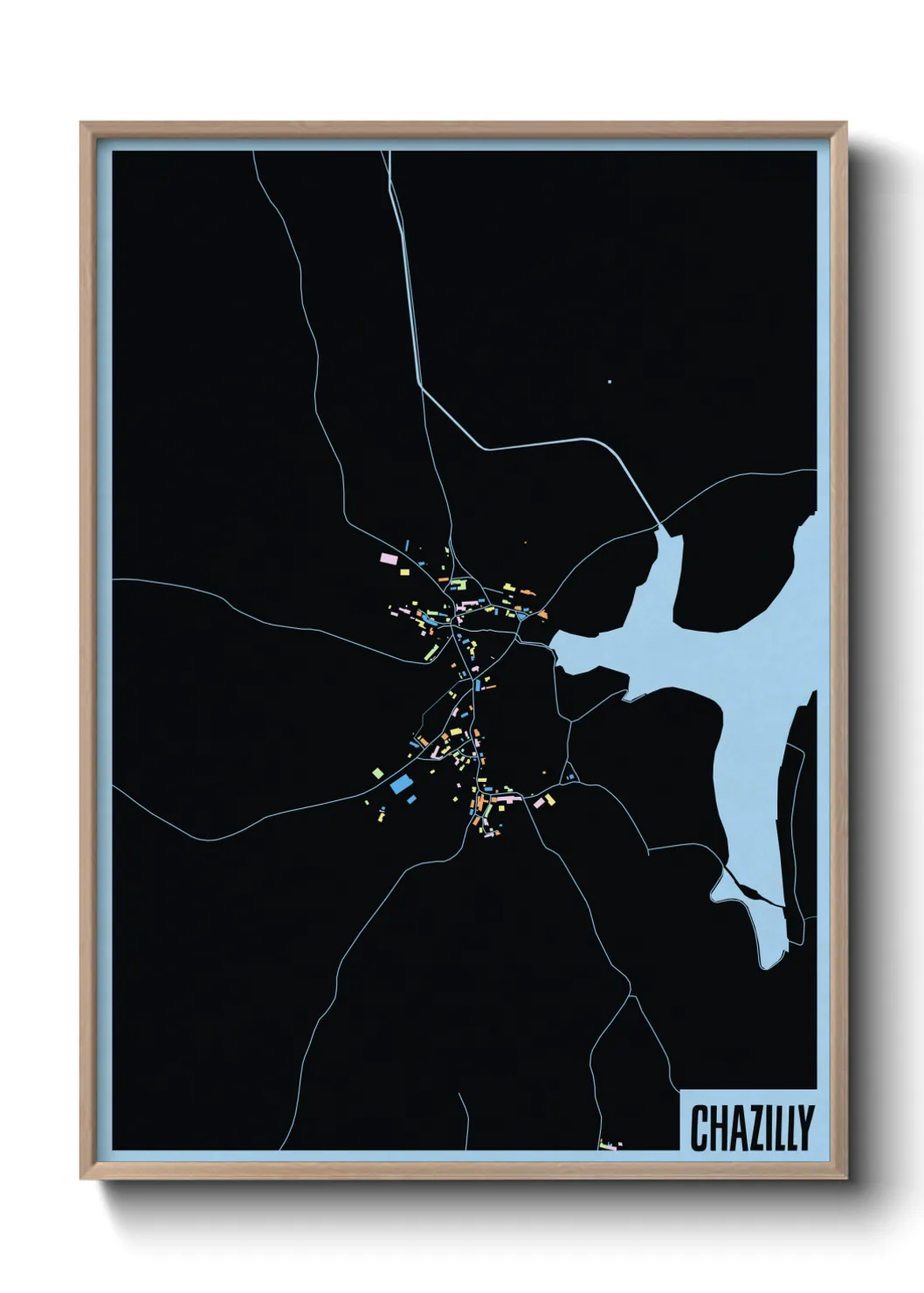 Une affiche de carte sur Chazilly