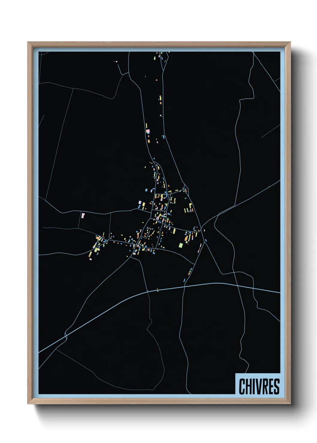 Une affiche de carte sur Chivres