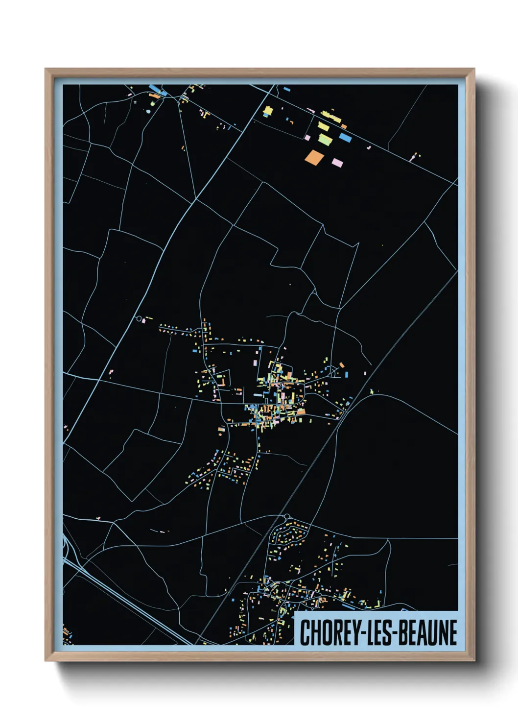 Une affiche de carte sur Chorey-les-Beaune