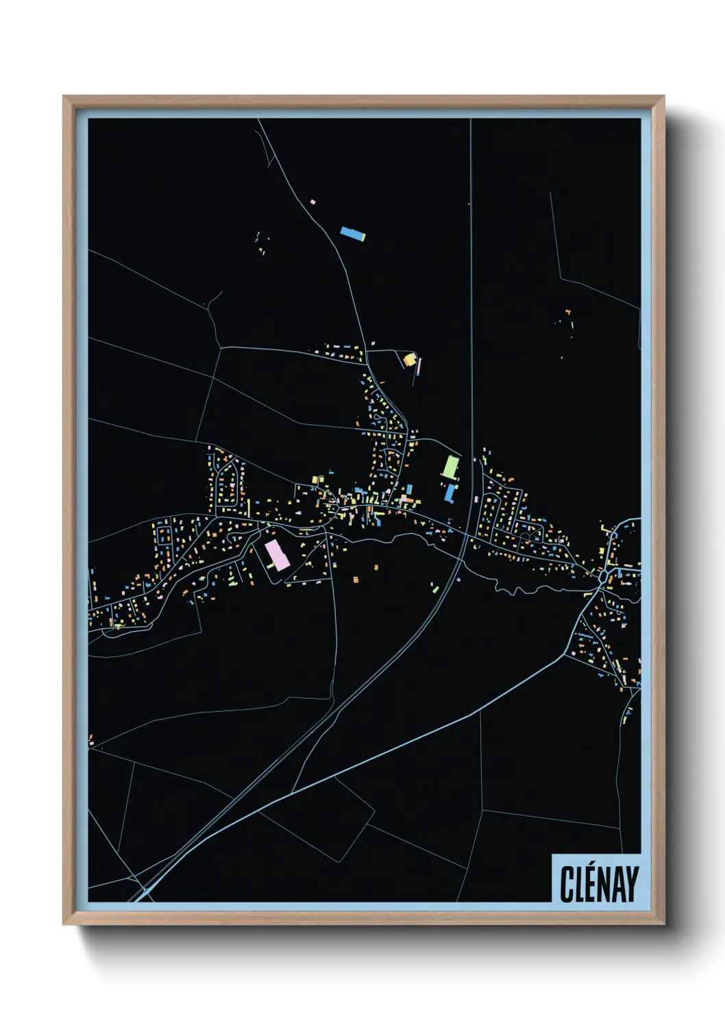 Une affiche de carte sur Clénay