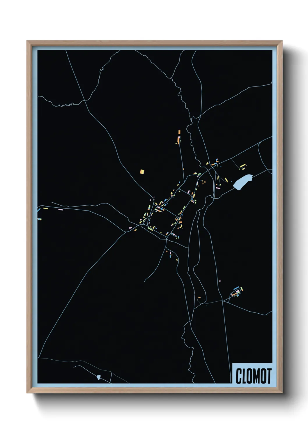 Une affiche de carte sur Clomot