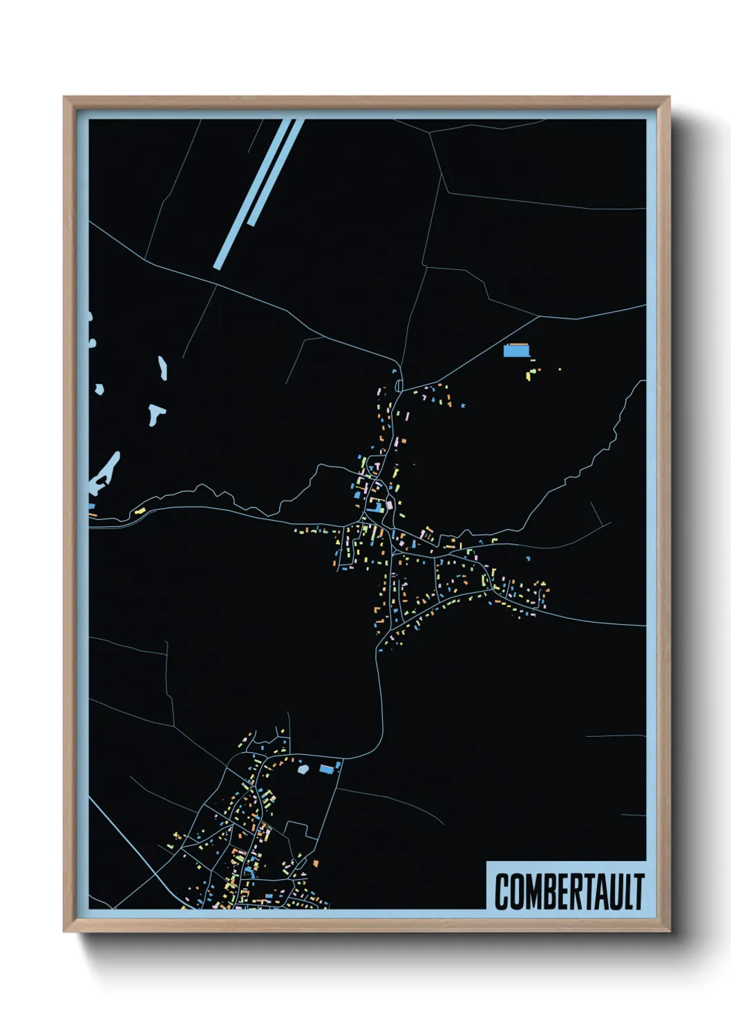 Une affiche de carte sur Combertault