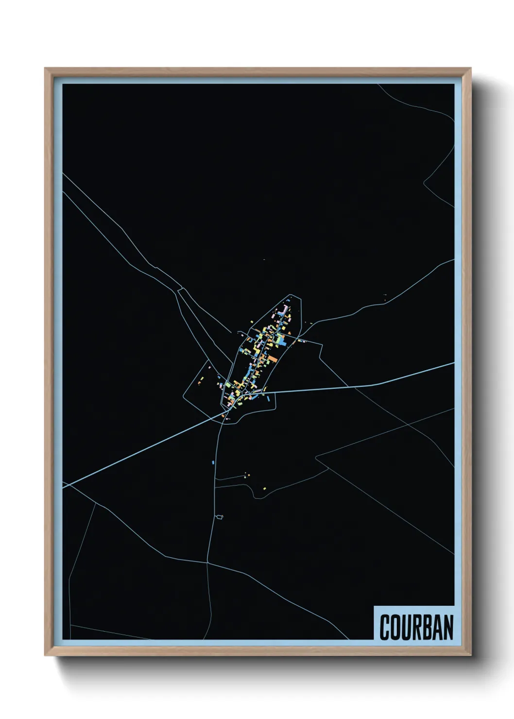 Une affiche de carte sur Courban