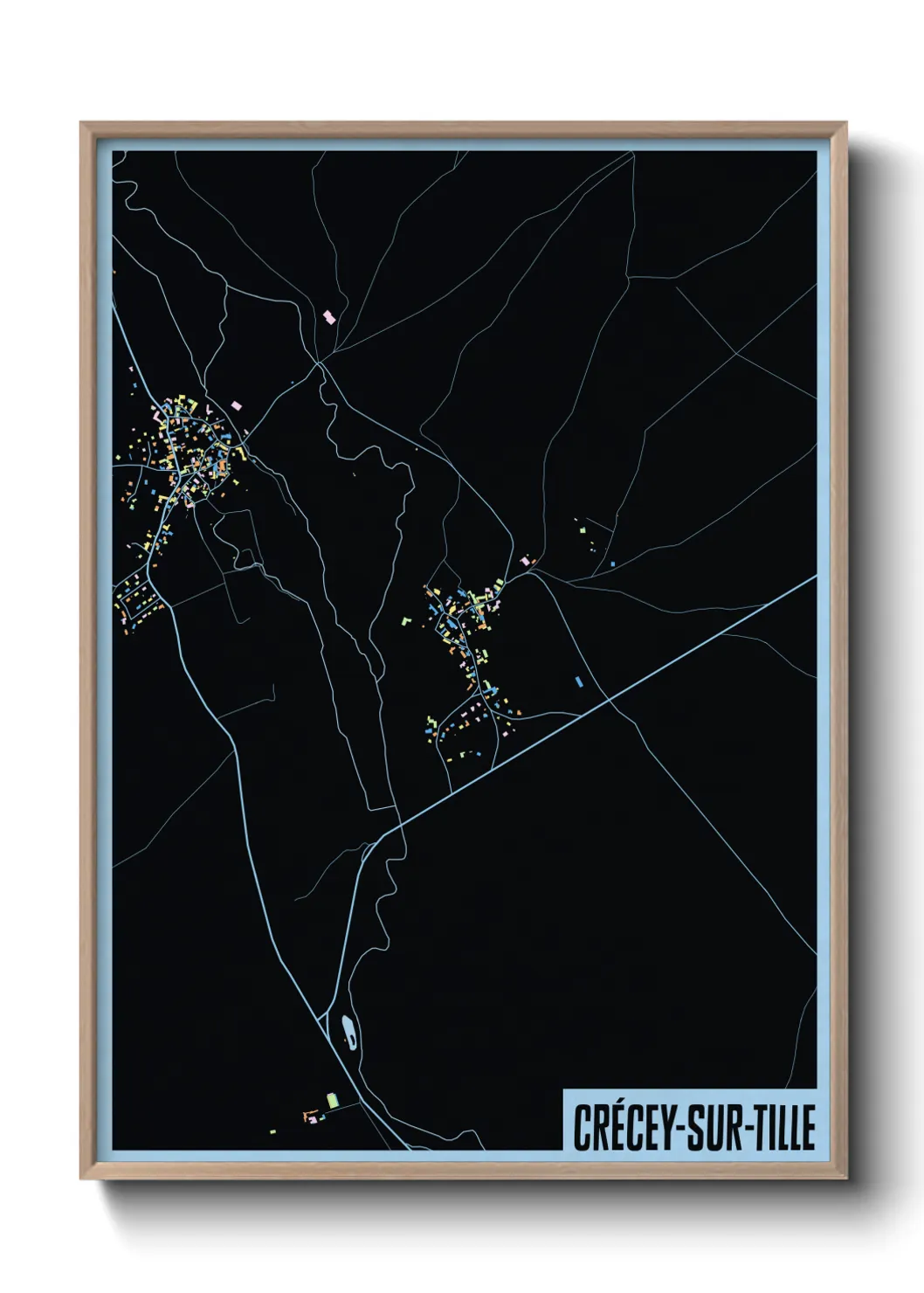 Une affiche de carte sur Crécey-sur-Tille