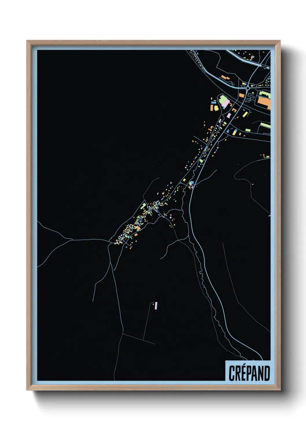 Une affiche de carte sur Crépand