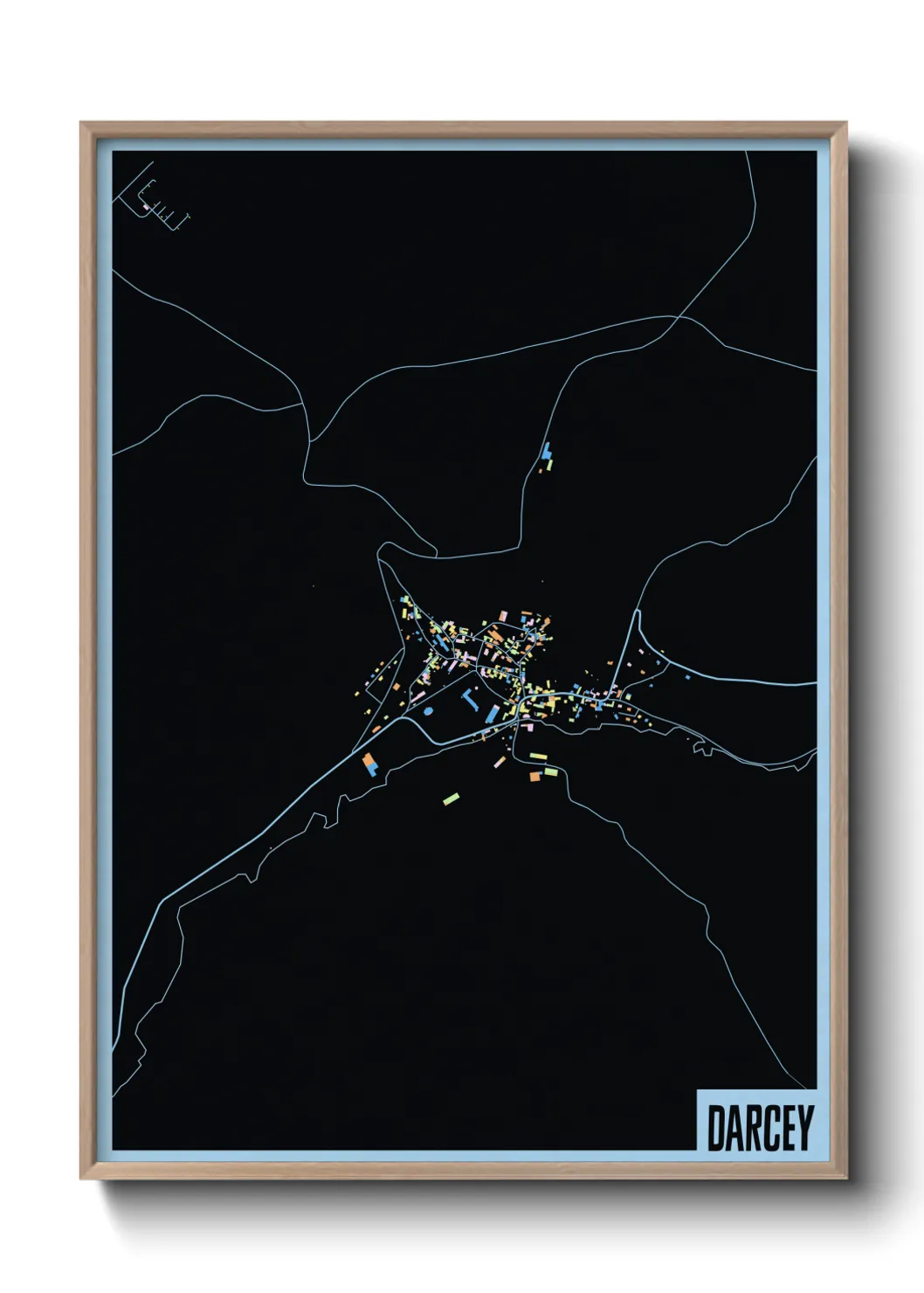 Une affiche de carte sur Darcey