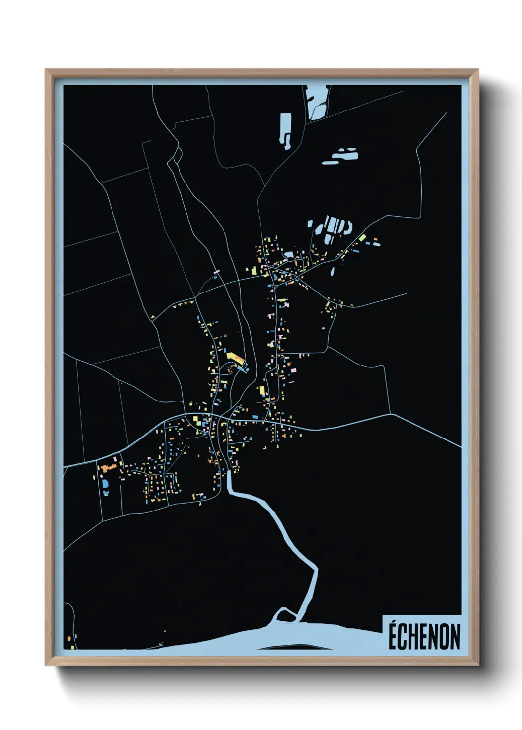 Une affiche de carte sur Échenon