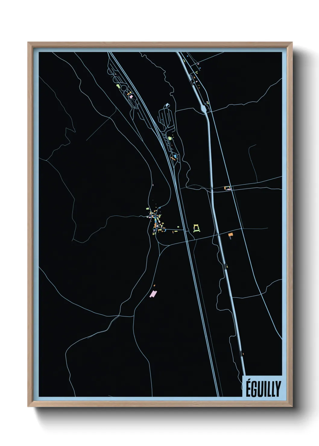 Une affiche de carte sur Éguilly