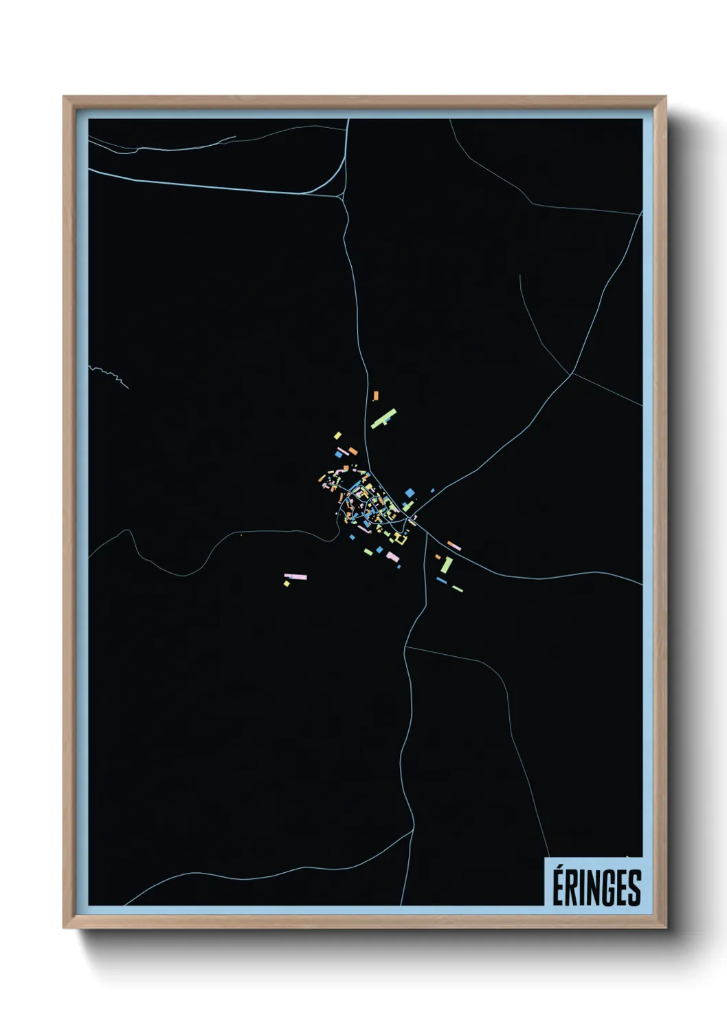 Une affiche de carte sur Éringes