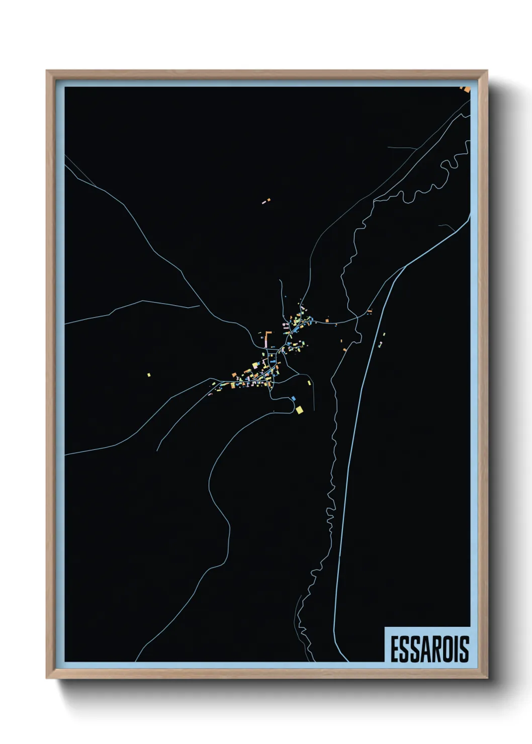 Une affiche de carte sur Essarois