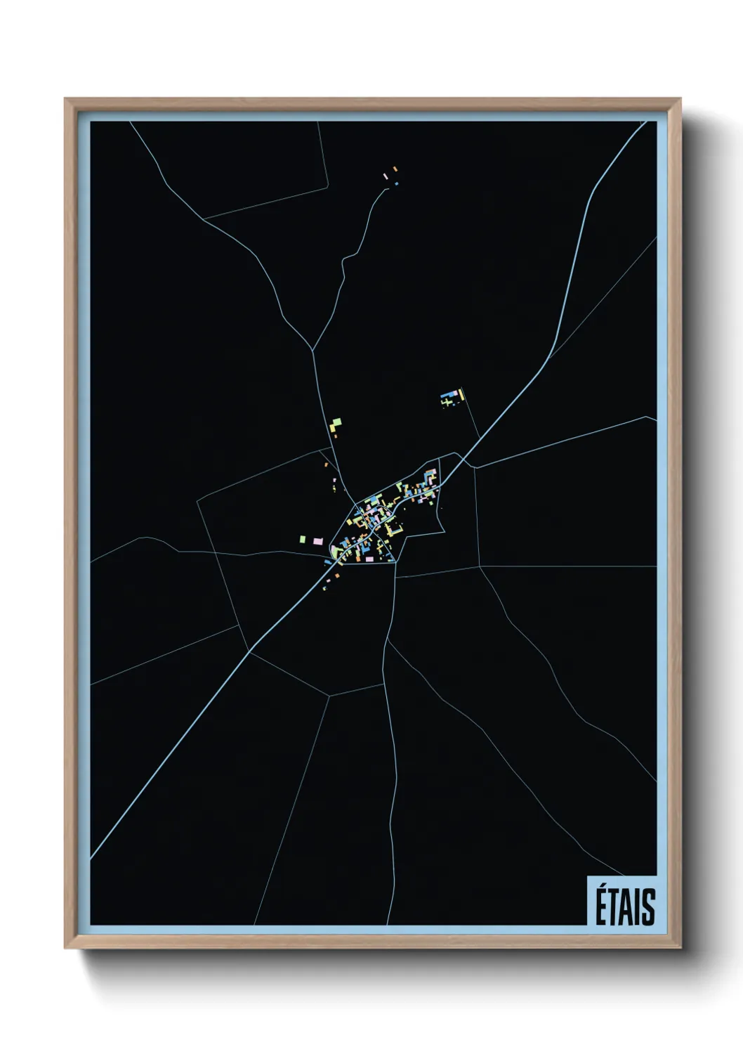 Une affiche de carte sur Étais