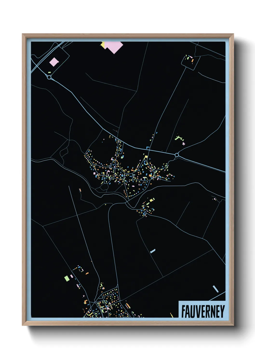 Une affiche de carte sur Fauverney