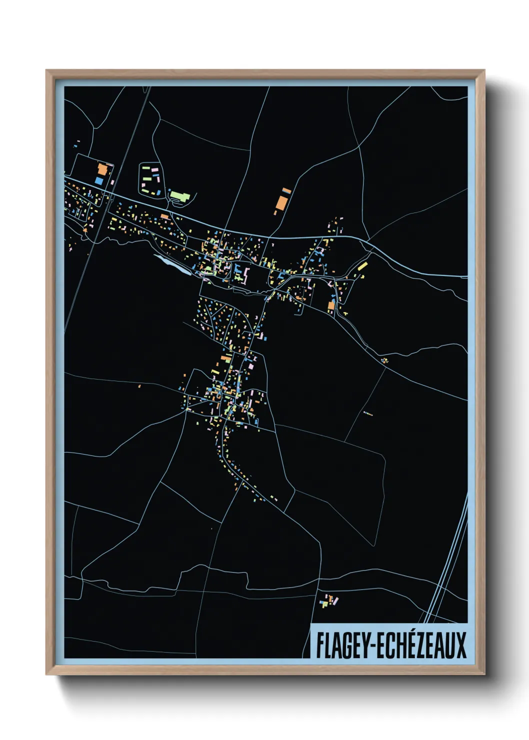 Une affiche de carte sur Flagey-Echézeaux