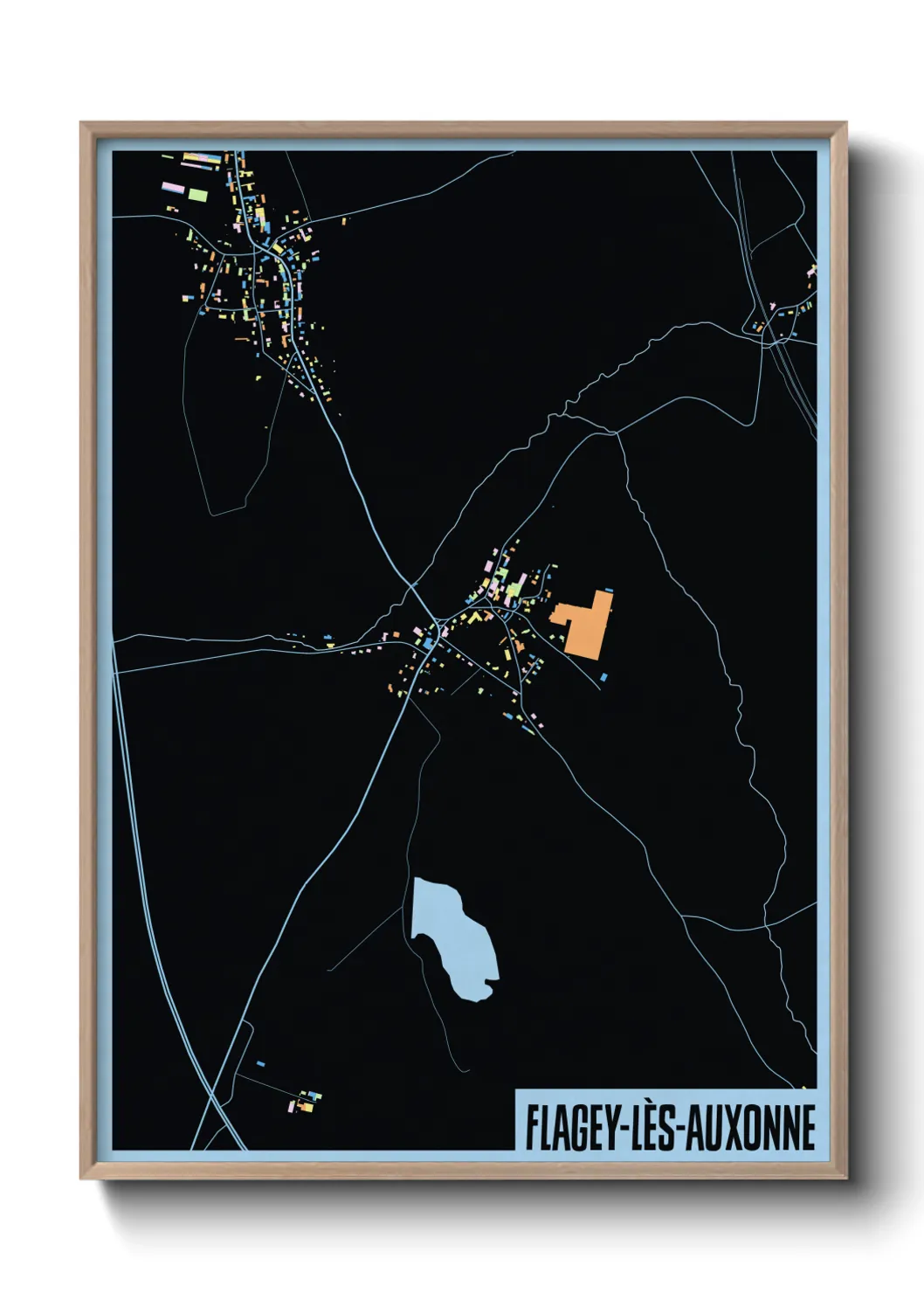 Une affiche de carte sur Flagey-lès-Auxonne