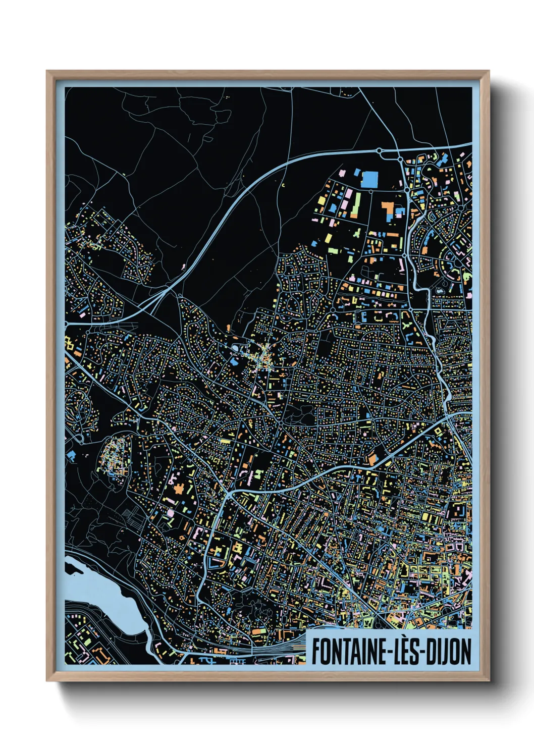 Une affiche de carte sur Fontaine-lès-Dijon