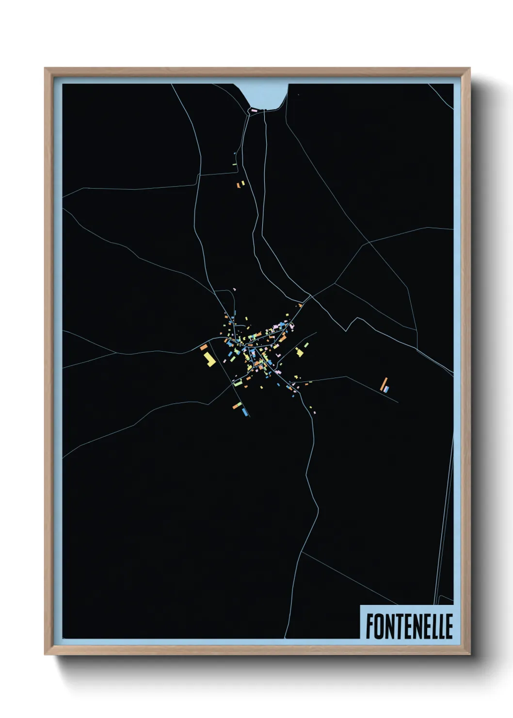 Une affiche de carte sur Fontenelle