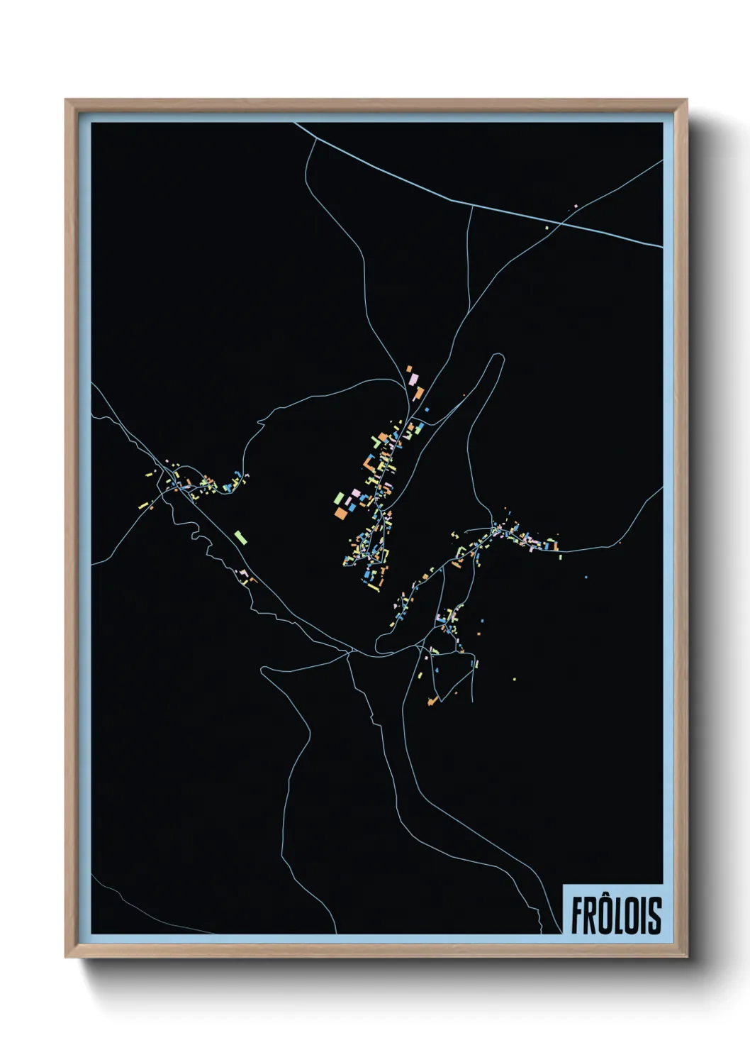 Une affiche de carte sur Frôlois