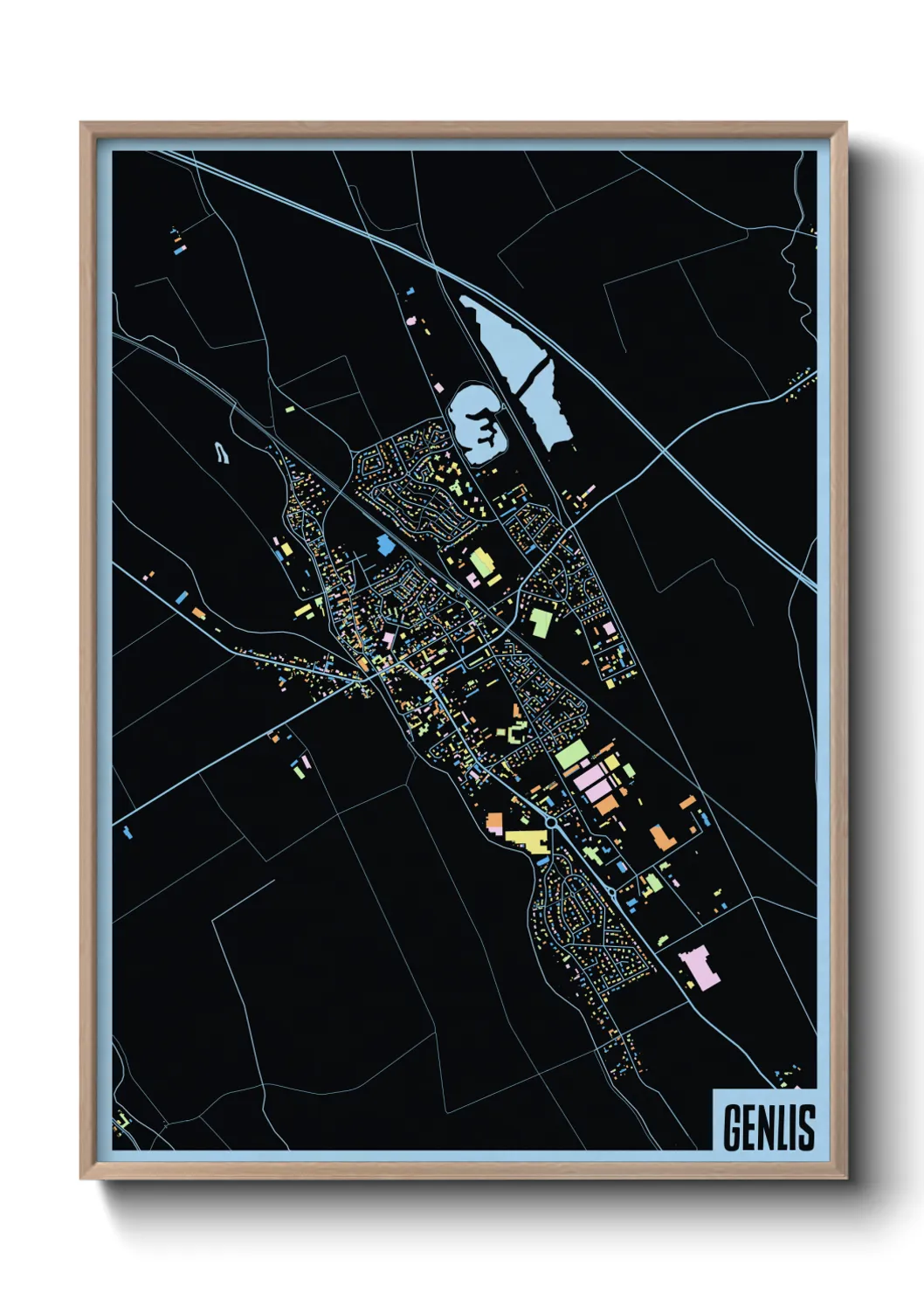 Une affiche de carte sur Genlis