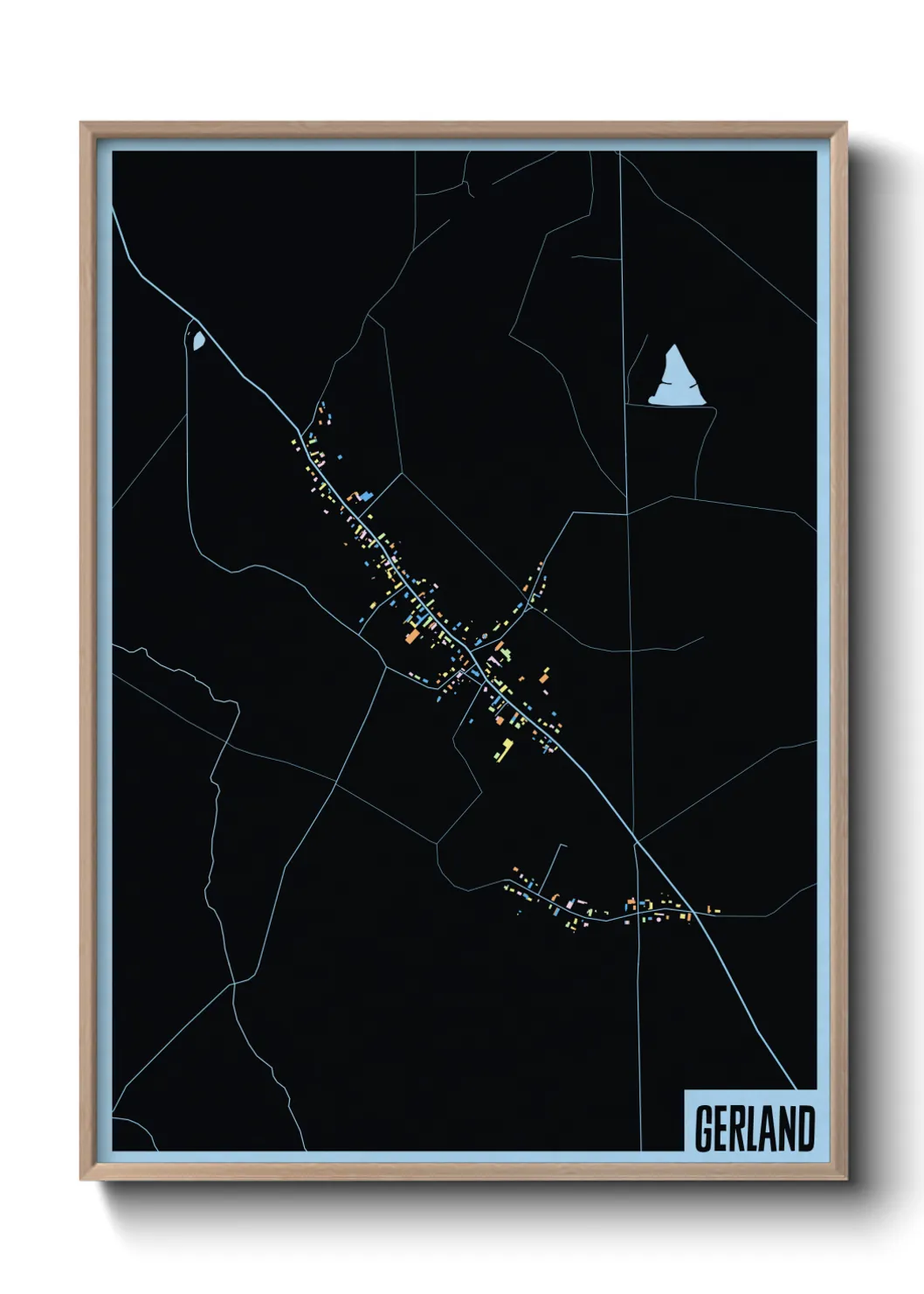 Une affiche de carte sur Gerland