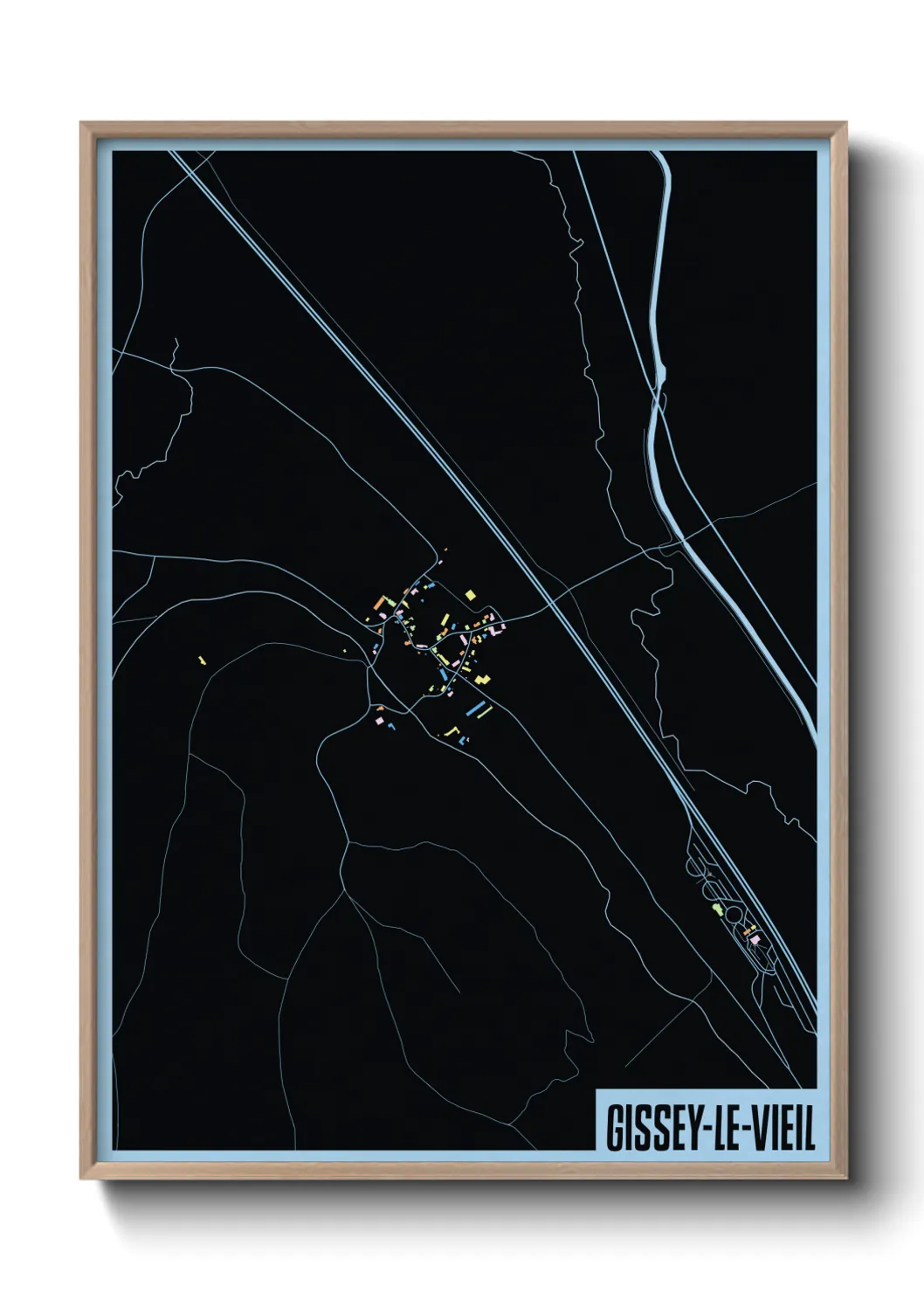 Une affiche de carte sur Gissey-le-Vieil