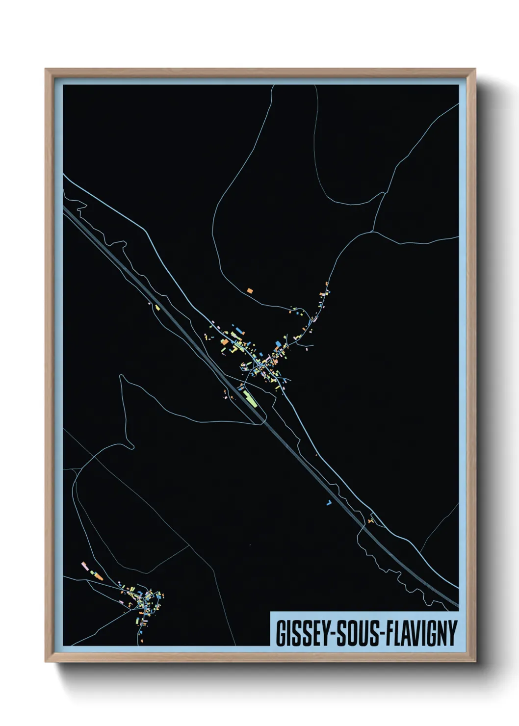 Une affiche de carte sur Gissey-sous-Flavigny