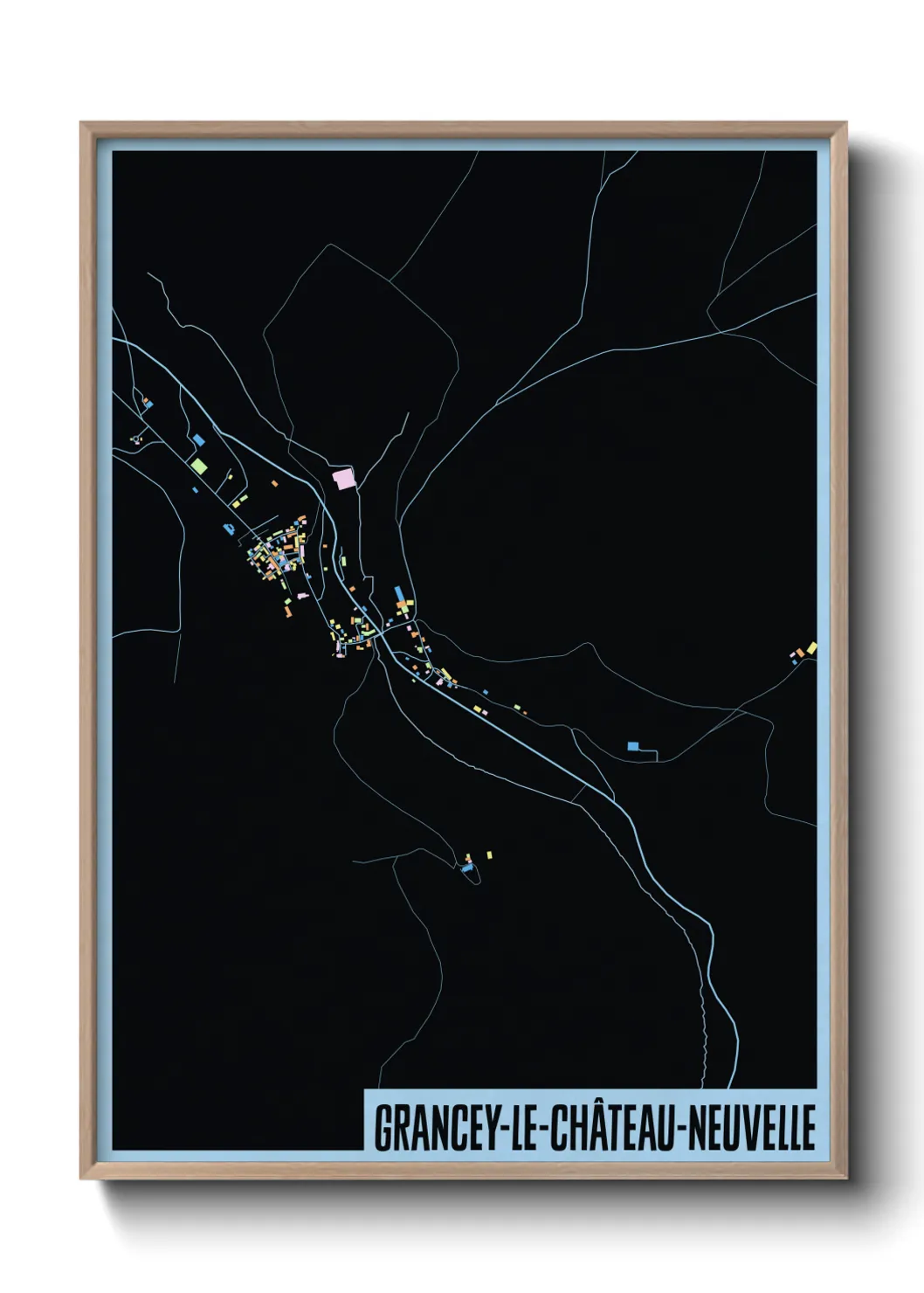 Une affiche de carte sur Grancey-le-Château-Neuvelle