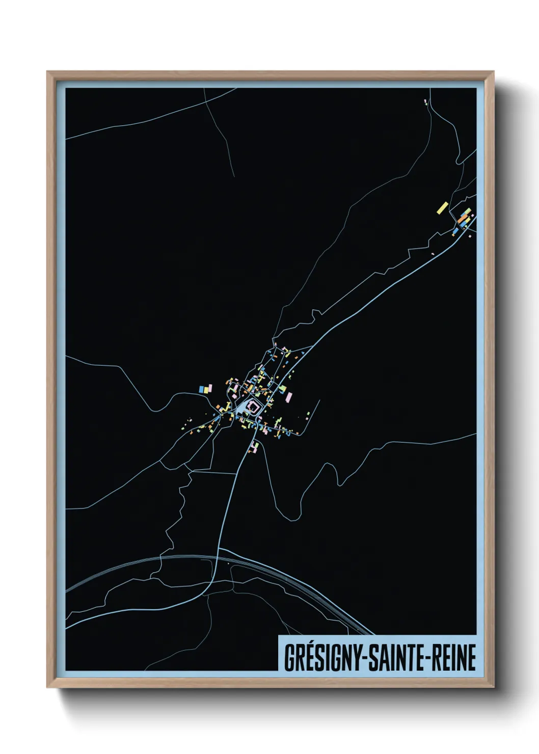 Une affiche de carte sur Grésigny-Sainte-Reine