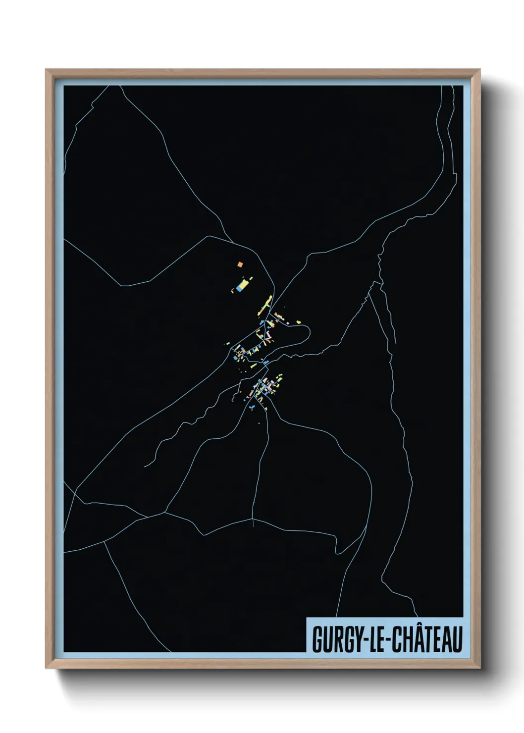 Une affiche de carte sur Gurgy-le-Château