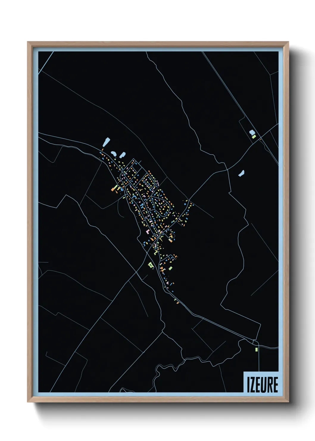 Une affiche de carte sur Izeure