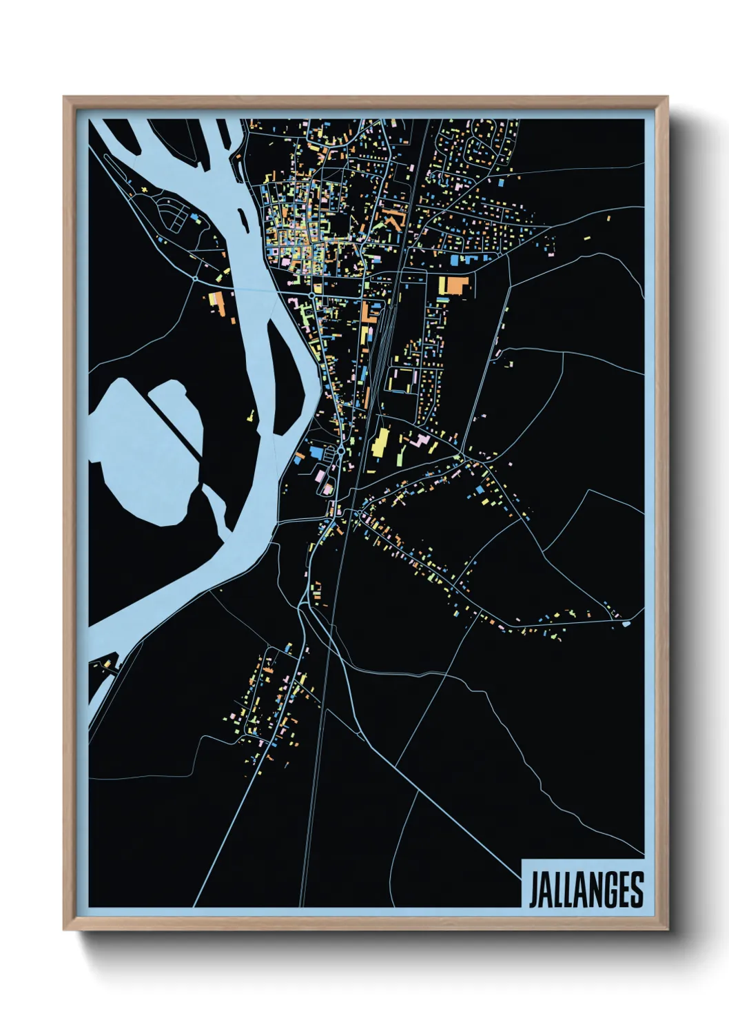 Une affiche de carte sur Jallanges