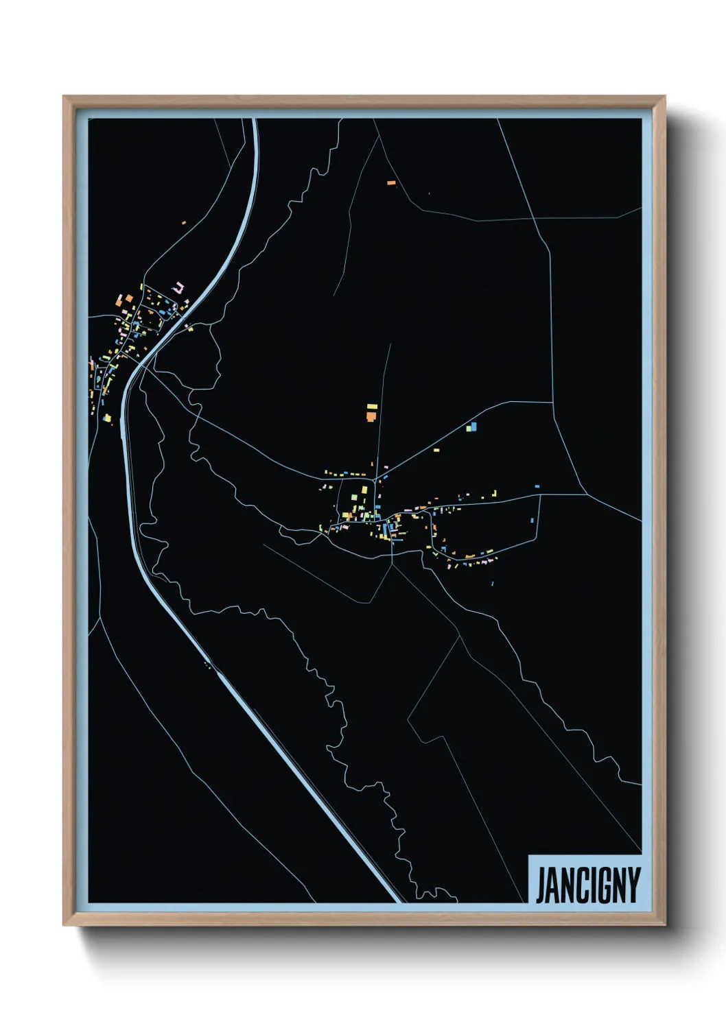 Une affiche de carte sur Jancigny