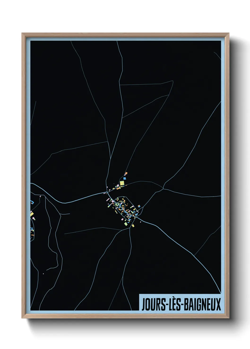 Une affiche de carte sur Jours-lès-Baigneux
