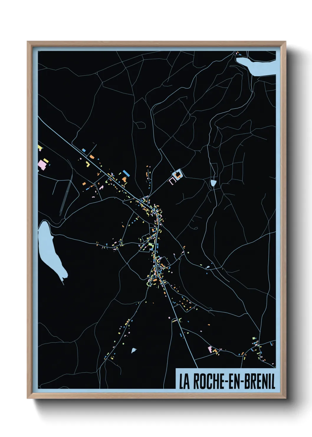 Une affiche de carte sur La Roche-en-Brenil