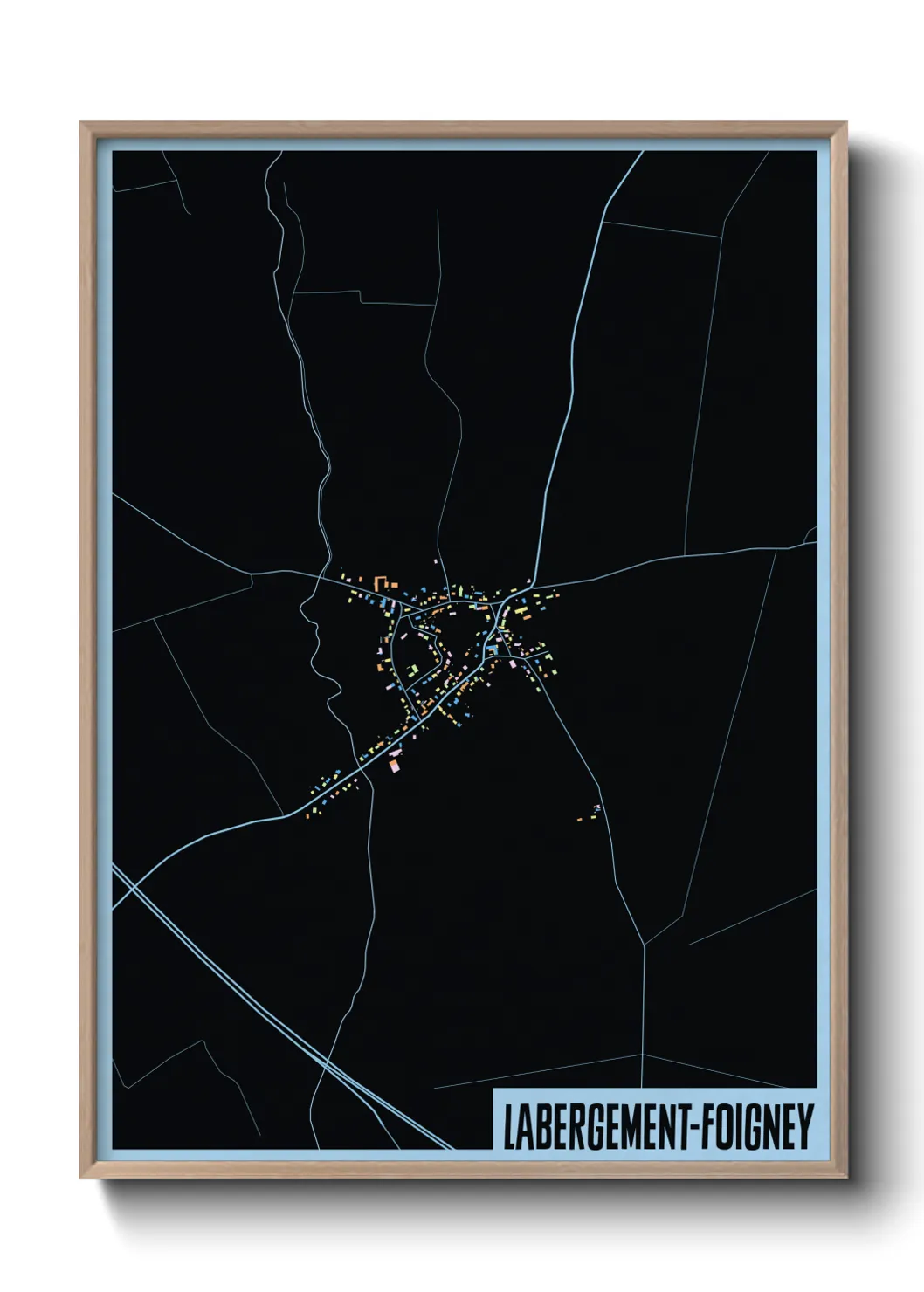 Une affiche de carte sur Labergement-Foigney