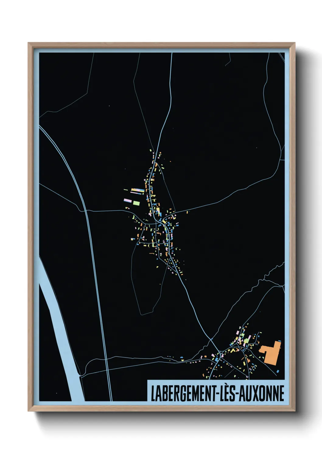 Une affiche de carte sur Labergement-lès-Auxonne