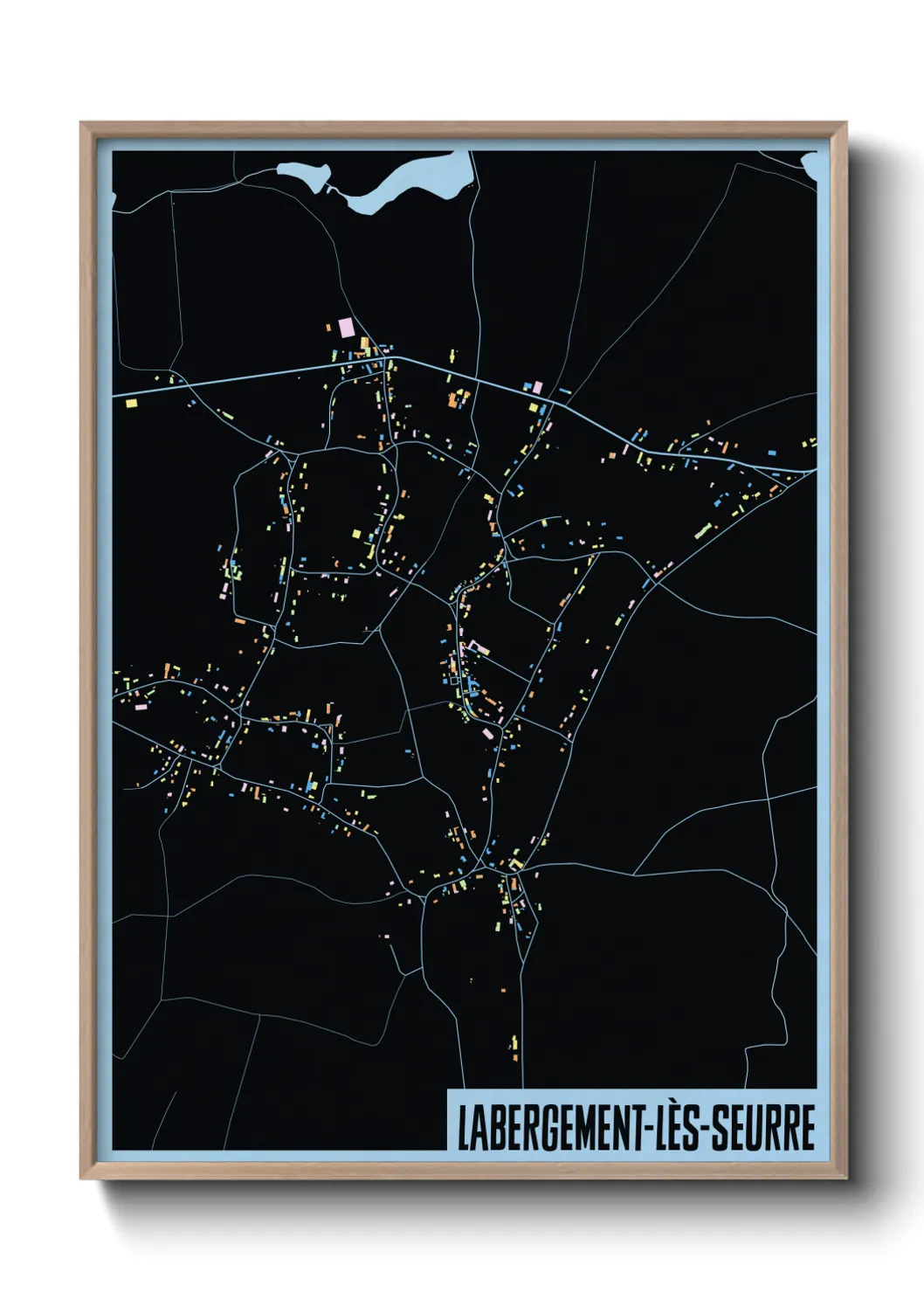 Une affiche de carte sur Labergement-lès-Seurre