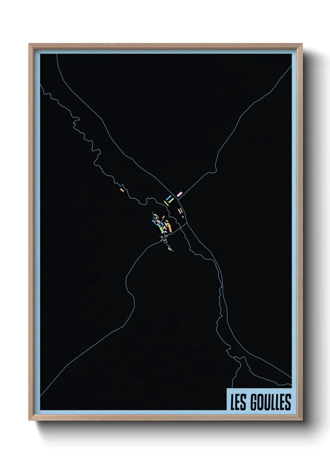 Une affiche de carte sur Les Goulles