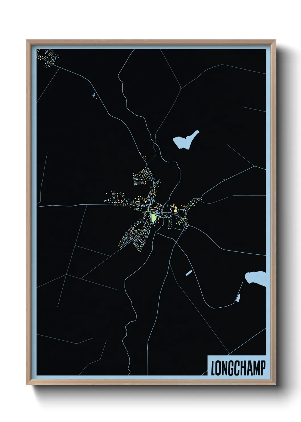 Une affiche de carte sur Longchamp