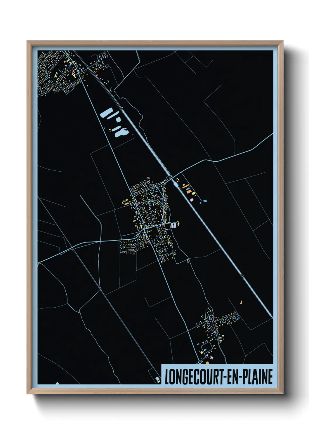 Une affiche de carte sur Longecourt-en-Plaine