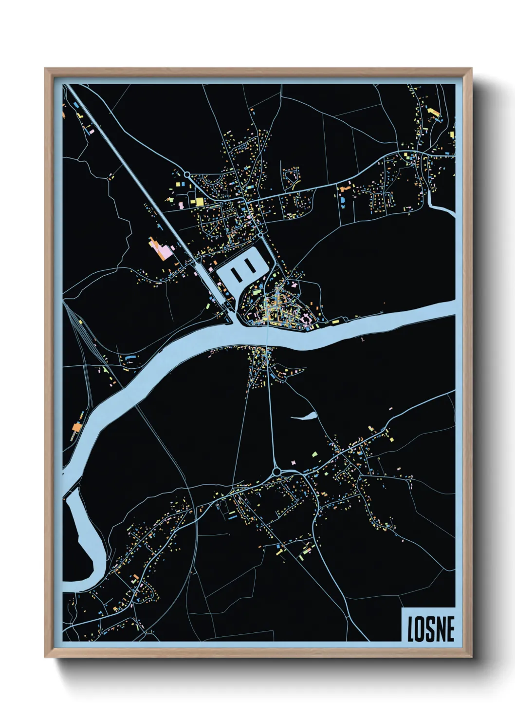 Une affiche de carte sur Losne