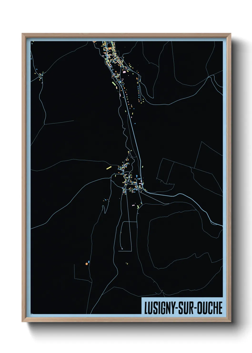 Une affiche de carte sur Lusigny-sur-Ouche