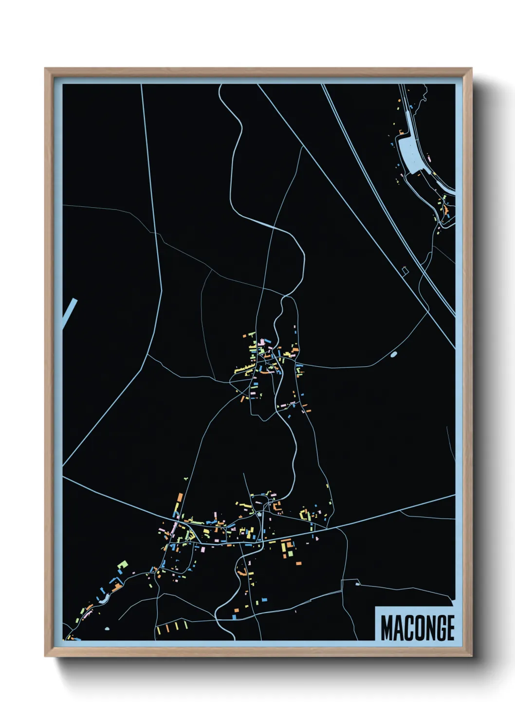 Une affiche de carte sur Maconge