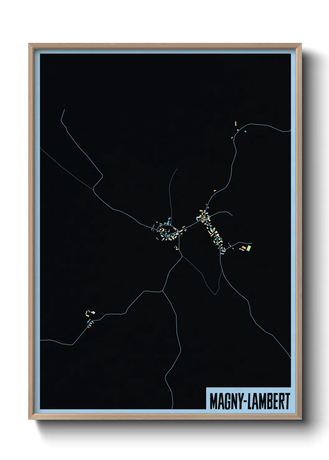 Une affiche de carte sur Magny-Lambert