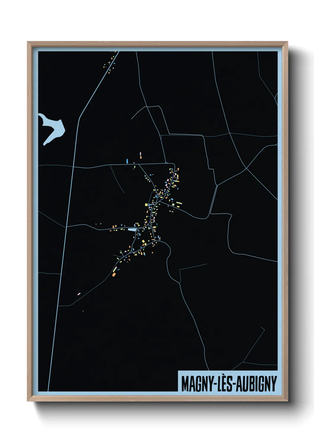 Une affiche de carte sur Magny-lès-Aubigny