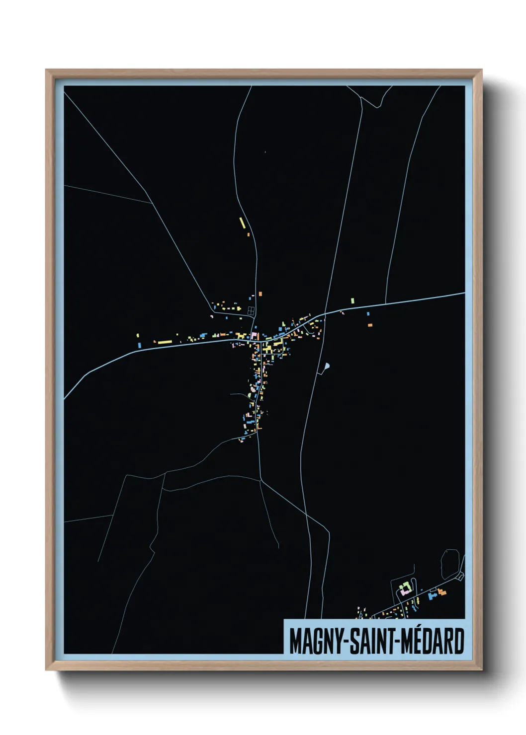 Une affiche de carte sur Magny-Saint-Médard