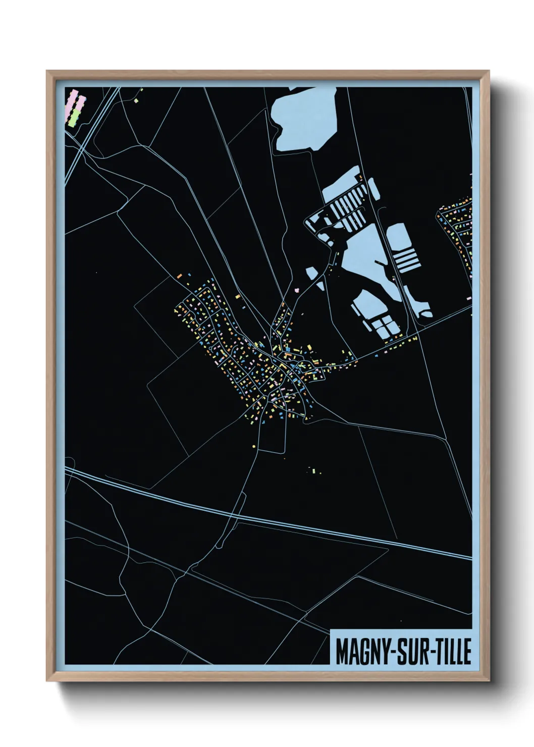 Une affiche de carte sur Magny-sur-Tille