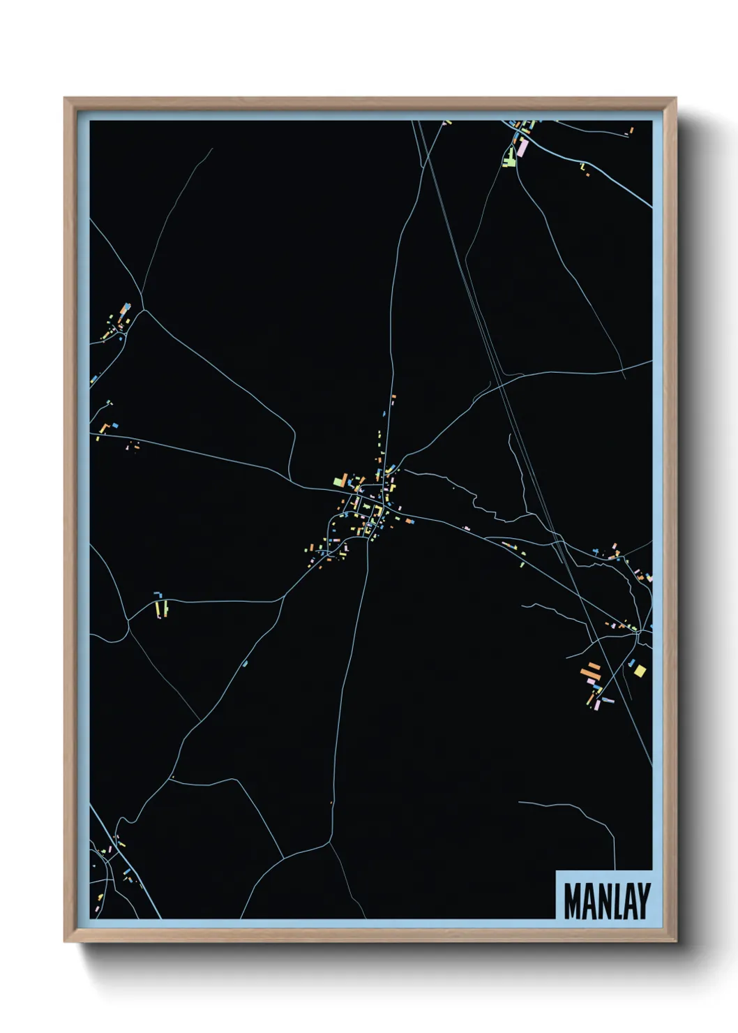 Une affiche de carte sur Manlay