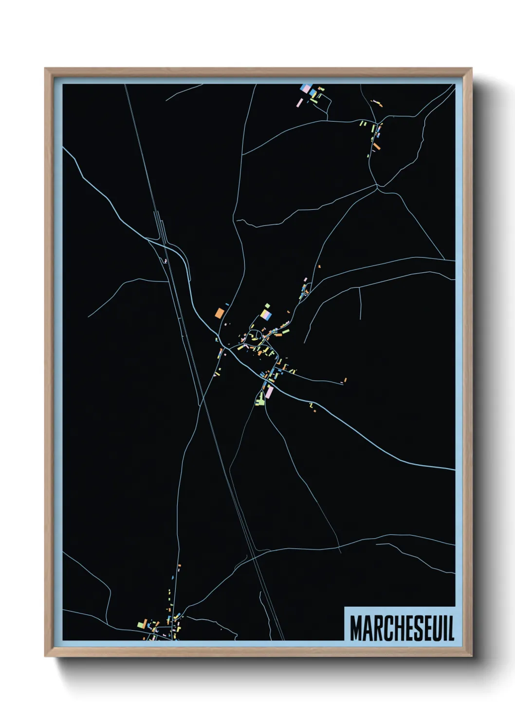 Une affiche de carte sur Marcheseuil