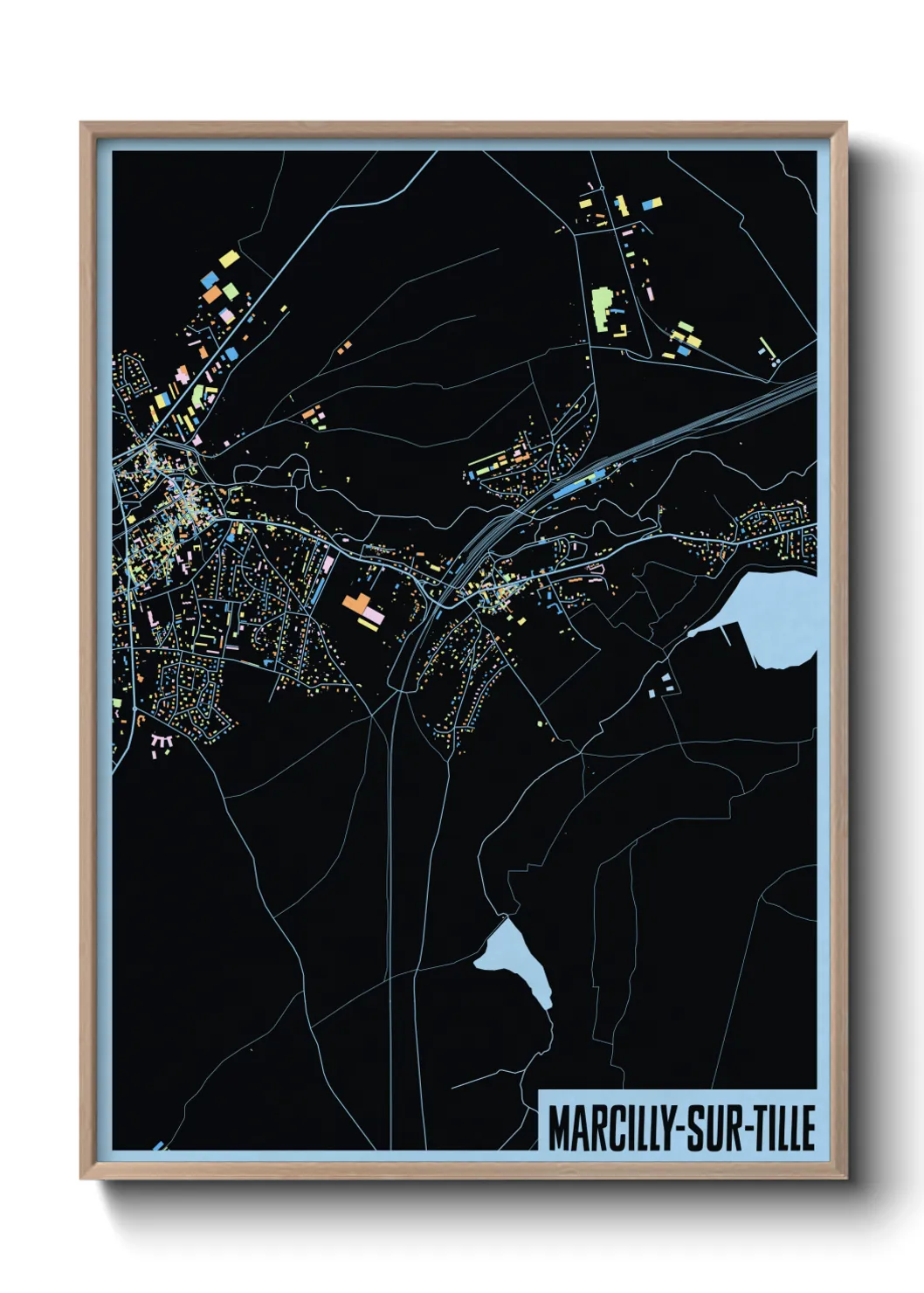 Une affiche de carte sur Marcilly-sur-Tille